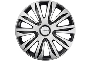MICHELIN Kołpak, MX-ABS, 15 cali, uniwersalna osłona ozdobna, zestaw 4 sztuk, do samochodu, tworzywo sztuczne ABS, czarny/srebrny