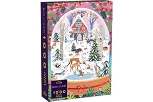 Elena Essex Christmas Jigsaw Puzzle - Snowglobe, 1000 piece jigsaw puzzles for adults, jigsaw puzzles for adults 1000, Snow Animal Winter Scene Christmas Puzzle, Size 70x50cm