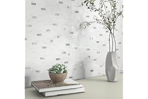 BeNice Bathroom Stick on Tiles Stickers for Kitchen Mosaic Tiles,Self Adhesive Wall Tiles Splashback Tiles Waterproof(10sheets,Carrara White)