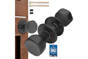KOTARBAU® Pomo Puerta Giratorio - ZnAl - 45x45 mm - Negro - Pomo Puerta Interior- Exteriores - Fácil de Instalar - Resistente y Elegante