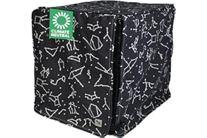 Molly Mutt Rocketman 24-inch Dog Crate Cover, Small Kennel Cover Measures 24” x 18” x 21”, Two Panel Doors Roll Up, Made from Machine-Washable 100% Cotton that is Durable, Breathable & Pre-shrunk