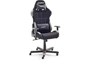 ‎ROBAS LUND Robas Lund OH/FD01/NG DX Racer 5 Gaming Stuhl/ Büro-/ Schreibtischstuhl, mit Wippfunktion Gamer Stuhl Höhenverstellbarer Drehstuhl PC Stuhl Ergonomischer Chefsessel, schwarz-grau