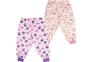 FLYISH DIRECT Pantalon d'apprentissage Propreté, 2 Paires de Culottes de Couche Absorbantes, Culotte Apprentissage Garçons, Culotte Enfant Apprentissage en Coton Anti-fuite, 5-7 Ans, Hibou & Gâteau, L