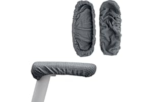 kwmobile Set 2X Copribracciolo Grigio Scuro - Cover Copri Bracciolo Sedia Ufficio Poltrona - Copertina Elastica Protezione Antipolvere in Poliestere 25-35cm
