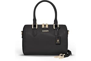 Lazarotti Bologna Damen Handtasche aus Echt-Leder | Henkeltasche mit abnehm- & längenverstellbaren Trageriemen | Bowling-Bag 26 cm