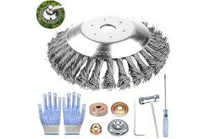 JEONDFG Unkrautbürste für Freischneider,10 Zoll Unkrautbürste 25,4 mm,2025 Gezahnte Drahtbürste für Freischneider,Universelle Wildkrautbürsten für Motorsensen,Unkrautbürste für Motorsense