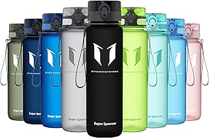 Super Sparrow Sports Water Bottle - 350ml & 500ml & 750ml & 1000ml - Non-Toxic BPA Free & Eco-Friendly Tritan Co-Polyester Plastic - For Running, Gym, Yoga, Outdoors and Camping