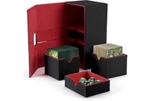 LIFEJXWEN Magic The Gathering - Porta carte da collezione, per oltre 200 carte MTG con 2 separatori, porta carte magnetiche, compatibile con TCG PTCG YGO (Red)