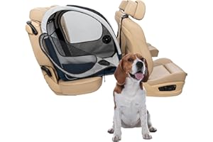 PetSafe Happy Ride Collapsible Travel Box for Dog, Portable, for Car, Pets up to 27.2 kg, metal Pop-up frame with zipper, washable, grey/blue, ZTV00-17289