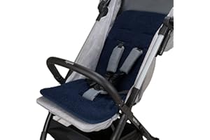 BABY IDEA Babysanity® Morbido Riduttore Copri Passeggino Universale Materassino Neonato Soffice Imbottitura Rivestimento Spugna Di Cotone 100% con Bordatura - Made in Italy - (Blu)