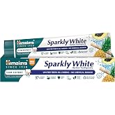 Himalaya Herbals Sparkly White Herbal Vegetarian Toothpaste for whitening teeth with advanced plague removal|Anti-inflammator