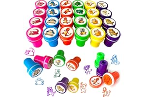 GOACRS Kinder Stempel, 24 Stück Stempelset kinder, Selbstfärbende stempel kinder, Stempel kinder ab 2 3 4 5 + jahre, Cartoon geburtstag mitgebsel kinder, Anime give aways kleinigkeiten (A)