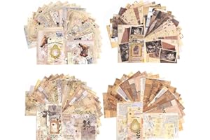 AVECMOI 80Pcs Scrapbook Paper Supplies, Papier Vintage pour Journaling, Papier Décoratif Esthétique DIY pour Scrapbooking, Journal de Voyage, Murale