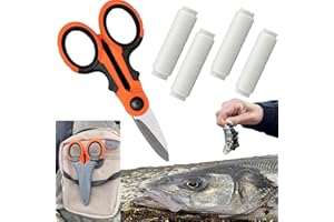 Fish Simple Competition Bait Prep Set, 4x250m Bait Elastic, Micro-Serrated Scissors with Belt Clip