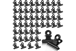 HXUING 50 Pezzi Piccole Bulldog Clips, 22mm Bulldog Binder Clip Raccoglitore in Metallo Clip Multifunzionale Mini Clip, per Ufficio Scuola e Famiglia (Nero50)