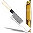 Product of Gifu Japan Seki TSUBAZO ese Vegetable Kitchen Knife, Stainless Steel Nakiri Knife, Shiraki Handle, 170 mm (6.7 in)