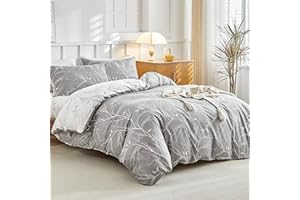Tokokimo Double Duvet Cover Set 4 Piece, Double Bedding Sets with Fitted Sheet, Soft Microfiber Double Duvet Set with Fitted Shee (1x Duvet Cover, 2x Pillowcases, 1x Fitted Sheet)