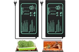 Leikurvo 2 tappetini riscaldanti per piante, per piantine germinazione e animali domestici, tappetino riscaldante da 21 W con termostato, temperatura rettile Dragon riscaldamento rapido, sicuro e