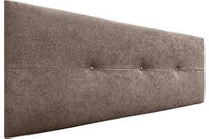 DHOME Testiera in similpelle o in tessuto AQUALINE Pro Testiera imbottita Letto di lusso (Tessuto Marrone, 145cm (Letto 120/135/140))