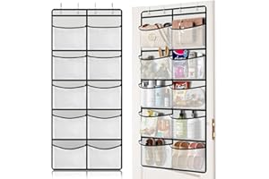 Hisdricus Rangement Porte avec 10 Poches en Filet – Organisateur Suspendu avec 4 Crochets – Étagères Suspendues 54,5 x 126 cm pour Chambre, Salon, Salle de Bain