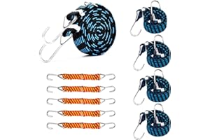 TOONGEEN Bungee Cords with Hooks Heavy Duty, 10 Pack Bungee Straps Multi-Purpose for Luggage Camping