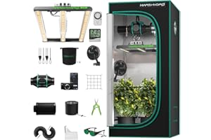 Mars Hydro FC1500 - Kit completo de carpa de cultivo inteligente para Samsung (mando a distancia) - Lámpara LED regulable - 80 x 80 x 160 cm - 1680D - Alta reflectividad Mylar - Kit completo