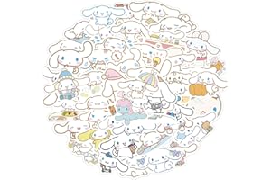 AUCEKO Juego de 50 pegatinas de Cinnamoroll BabyCinnamoroll para ordenador portátil, niños, coches, motos, bicicletas, monopatines, equipajes, computadoras, pegatinas de graffiti