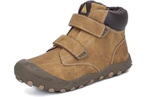 Mishansha Dziecięce buty zimowe, antypoślizgowe, trekkingowe, dla chłopców i dziewczynek, wygodne, bawełniane buty, 16 brązowy, 26 EU