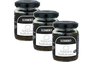 ‎LUSSIERO 3er Pack Lussiero Premium Trüffel Sauce mit 15% echtem Schwarzem Sommertrüffel Salsa Tartufata Royal Tapenade 80g