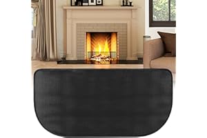 JOLIGAEA Alfombra Ignífuga para Chimenea, 102 x 50 cm Alfombra Ignífuga Semicircular, Estera Ignífuga para Chimenea, Tapete Ignífugo para Interiores, Protector de Suelo para Estufa y Chimenea