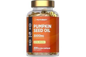 Pumpafröolja 3000 mg - Pumpkin Seed Oil Capsules - 200 Softgels