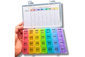 Easy Memory Portapillole Settimanale a 7 Scomparti - Porta Pastiglie Giornaliero Medicinali Tascabile
