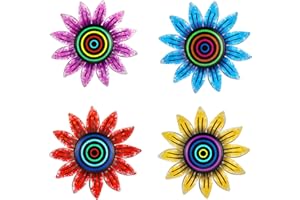Coikes Set di 4 Sculture da Parete a Forma di Fiori, 3D Metallo Decorazione da Parete in Ferro Battuto, da Appendere, Adatte per Interni ed Esterni, per Casa, Camera da Letto, Soggiorno, Giardino