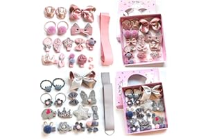 HCliptie 36 Stück Baby Mädchen Haarspangen Nette Haarschleifen Elastische Haargummis Haarschmuck Pferdeschwanzhalter Haarnadeln Set Für Teenager Kleinkinder