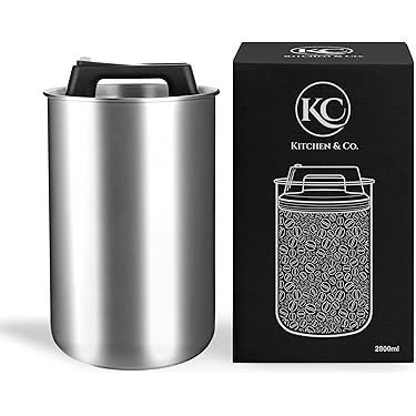 VOHESEA Koffieblik met vacuümdeksel, 1800 ml koffieblik luchtdicht