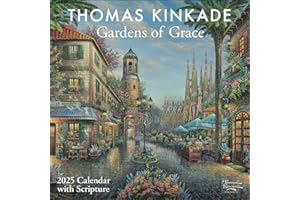 ANDREWS MCMEEL PUBLISHING Thomas Kinkade Gardens of Grace with Scripture 2025 Wall Calendar