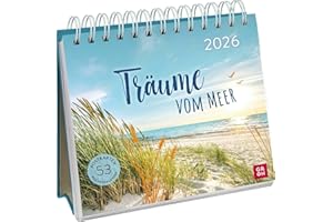 Postkartenkalender 2026: Träume vom Meer: Wochenkalender zum Aufstellen, Tischkalender mit Spiralbindung und 53 Postkarten zum Heraustrennen