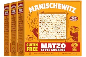 Manischewitz All Natural Gluten-Free Matzo Style Squares, 284g (Pack of 3) | Kosher for Passover