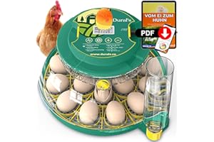 Dural's DX5® Professional Incubator Fully Automatic CE Certified Precise Temperature & Humidity Control for up to 18 Eggs of Chicken, Quail, Duck, Automatic Egg Turning