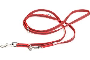 JULIUS-K9 Correa Ajustable Color & Gray, 14 mm x 2,2 m, Rojo-Gris