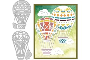 GLOBLELAND 2 Unidades de 4 globos de aire caliente troqueles de corte de nubes de metal troqueles plantillas de estampado para decoración de tarjetas de papel,