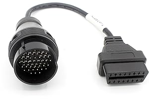 LoongGate Trucks 38 Pin to OBDII 16 Pin Connettore Cavo 9 Pin Passare per Camion (30cm)