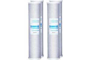 Geekpure 4.5" x 20" Carbon Block Replacement Filter for Whole House Water Filtration System 5 Micron Pack of 4