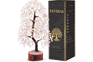 YATSKIA Rose Quartz Crystals Tree, Crystal Gifts For Women, Crystals And Gemstones, Decorative Home Accessories, Gemstone Tree Room Decor, Crystal Tree Ornaments For Living Room, Thank You Gift