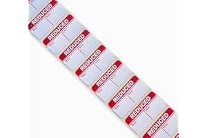CUSTOM LABEL DESIGN LTD 51 x 24mm Reduced - was/Now Retail Labels/Stickers - Shops, Market Traders Butchers Clothing Sale x 100 Labels
