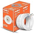 FRONTECH Cat6 Ethernet Cable/LAN Cable/Network Cable for CCTV, PC & Networking, 305 Meter Long 305m Cable, Best Reliability & Performance with Durable & Long-Lasting Material, (NC-0001, White)