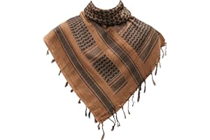 SHOPUKASA Cotton Shemagh Tactical Military Scarf Palestine Scarf Keffiyeh Head Neck Wrap gifts for Men & Women + Paper Bag