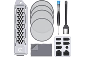 GRAUGEAR Set di filtri antipolvere di alta qualità per PS5, PS5 Slim e Pro Include coperture in silicone e spazzole per la pulizia per una maggiore durata e prestazioni migliori. (con copertura per