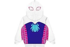 BERHANGO Ghost Spider Hoodies Girls Spidey Sweatshirts Kids Gwen Cartoon Jacket Coat 3-10Y