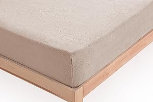 D DONEGAL COLLECTIONS Donegal Collections Sabana Bajera Coralina 150 - Bajera Coralina Invierno Beige - Sabanas Coralina Ajustable - Sabana Bajera 150x190/200 cm - Termicas Tacto Doble Cara Ajustable Otoño/Invierno